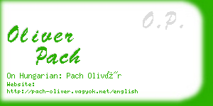 oliver pach business card